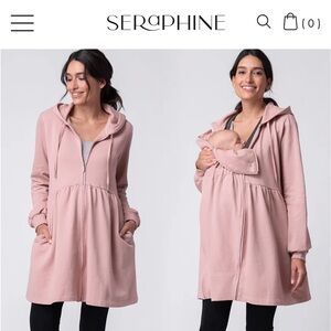 Pink 3 in 1 Maternity & Babywearing Hoodie Tunic